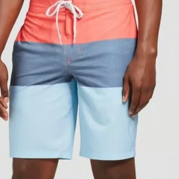 Goodfellow & Co. Men's Color Block Tie Waist Swim Shorts - Picture 1 of 7
